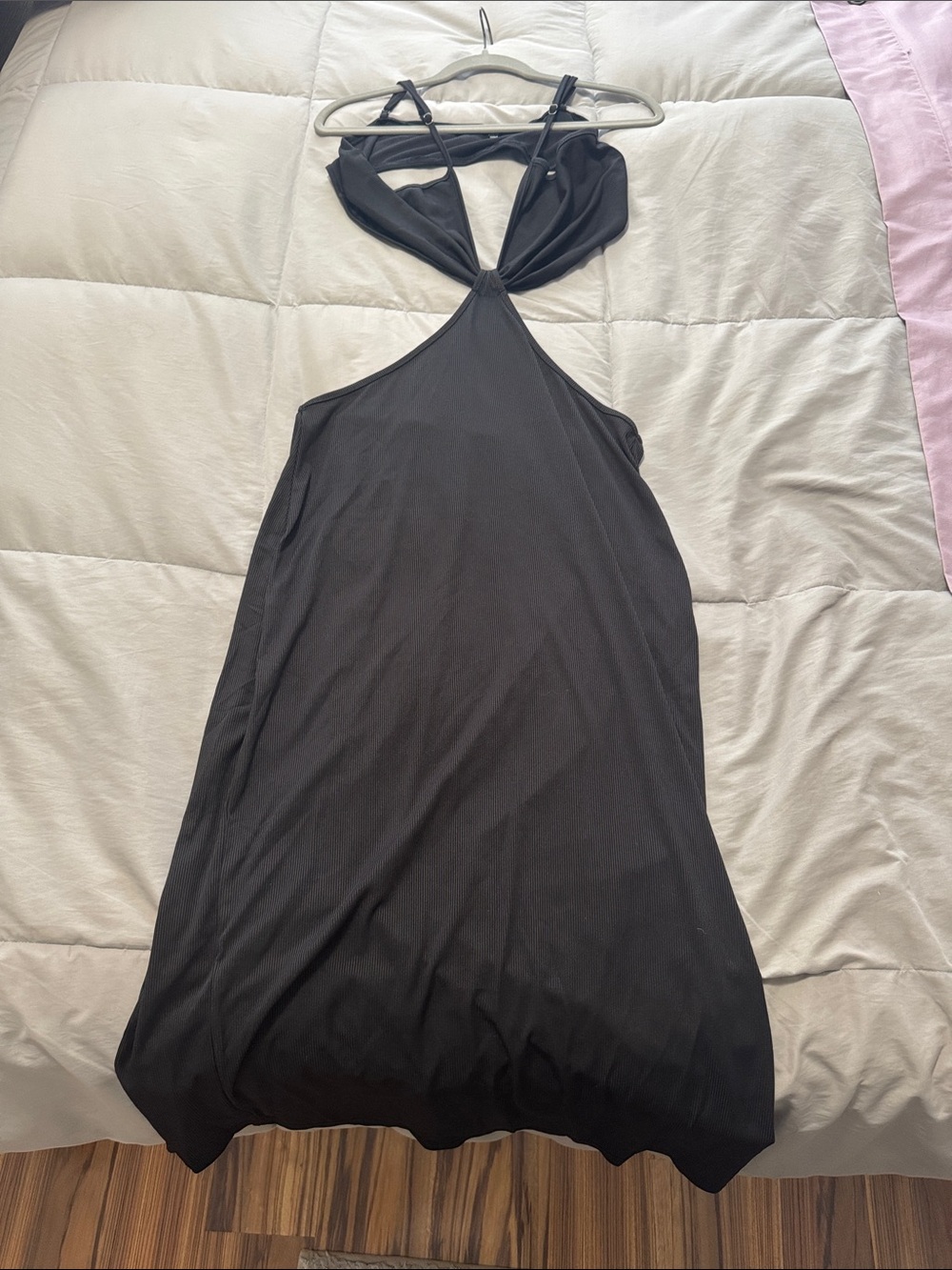 SHEIN Black Cutout Halter Mini Dress